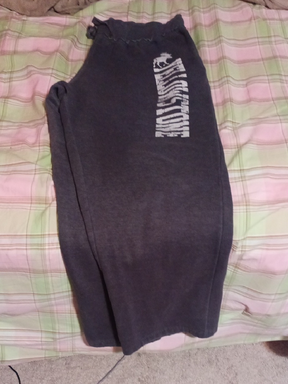 Abercrombie & Fitch Charcoal Gray Jogger Sweatpants with White Logo